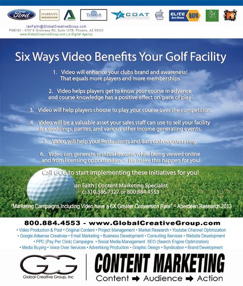 Golf Course Facilities Marketing. The goal is not 