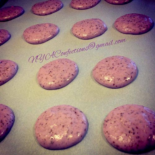 Macarons setting up nicely made with unblanched al