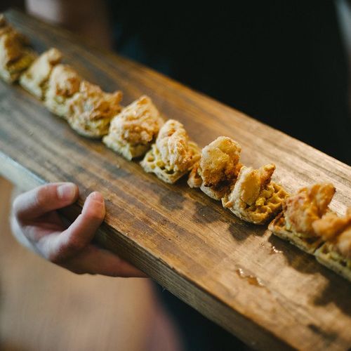 Baby Chicken and Waffles Appetizer