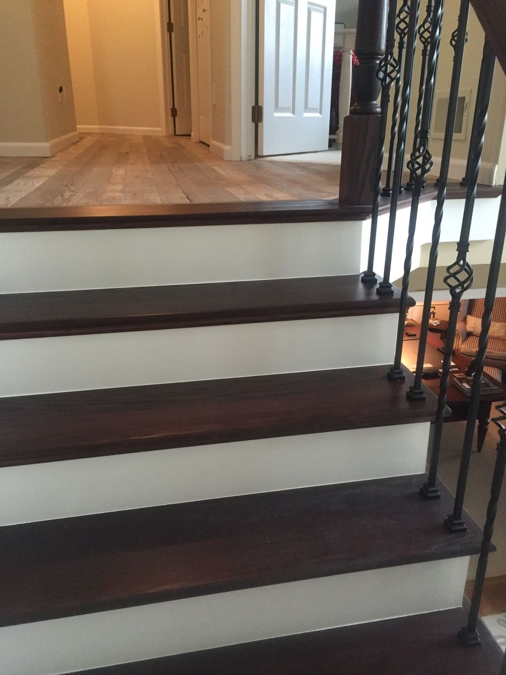 Reclaimed 100yr old barn wood. Stairs Jacobean.