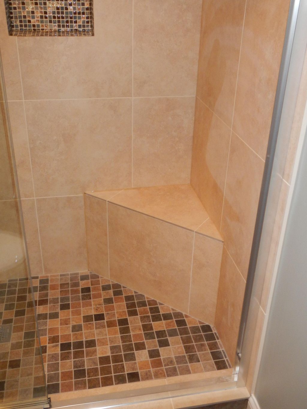 Shower bench installation 
