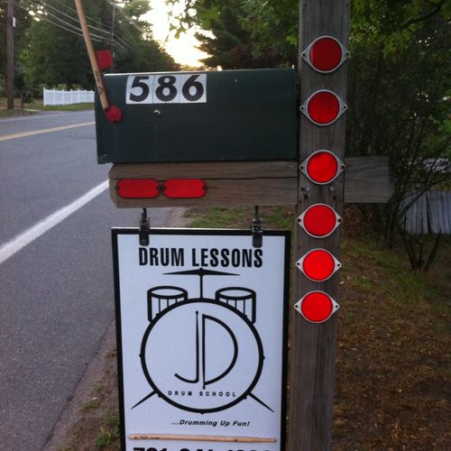 JD Drum School street sign complete with Vater Pro