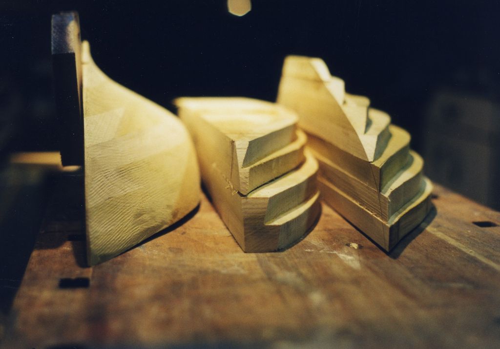 Stages in making a half model from laser cut "lift