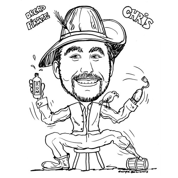 Party caricature done from a live sitting. Party c