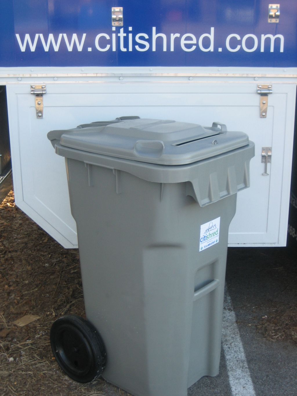 Our 65 Gallon tote can be dropped at office or hom