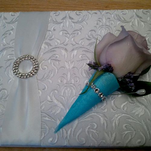 Boutonniere Teal and purple wedding
