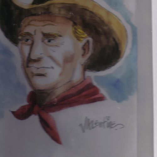 Cowboy portrait in watercolor