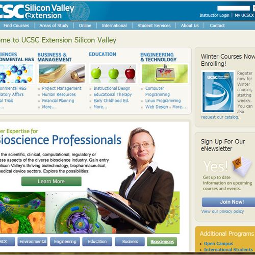 UCSC Extension
CMS website designed and developed 