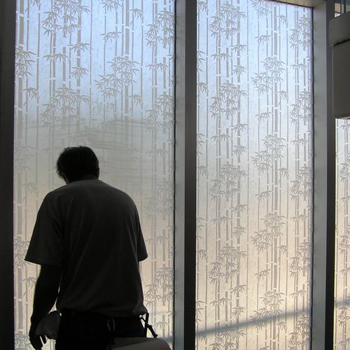 Solyx Frosted Bamboo Decorative window film instal