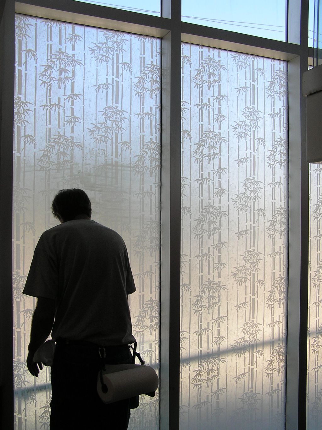 Solyx Frosted Bamboo Decorative window film instal