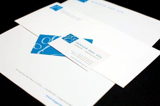 Logo, business set and building signage.
