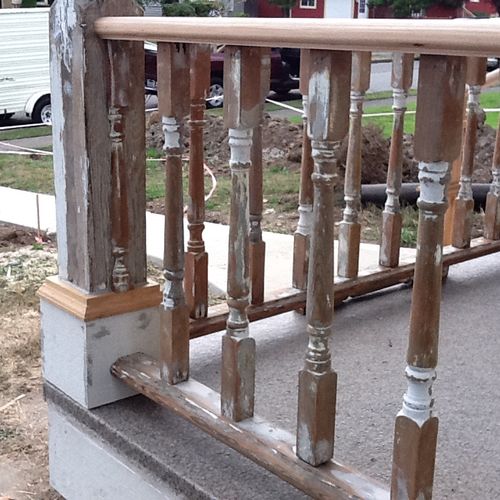 Restoring old handrails, Bellingham