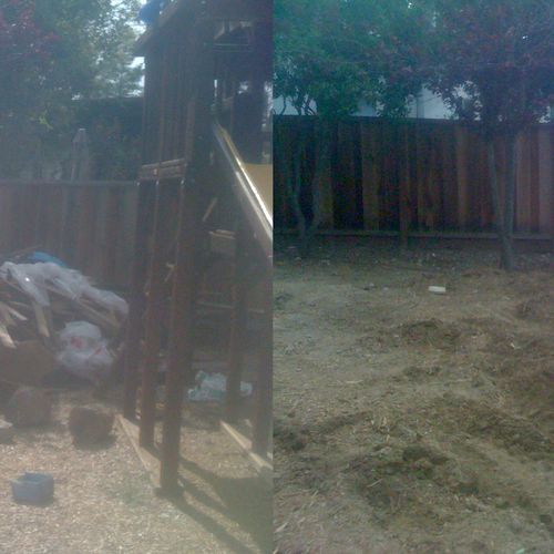 Before and After Construction Debris Removal Job