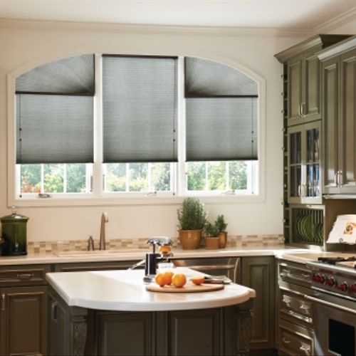 Cellular shades with pleated arches