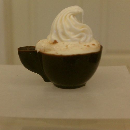 Irish Creme Truffle -- a dark chocolate molded cup