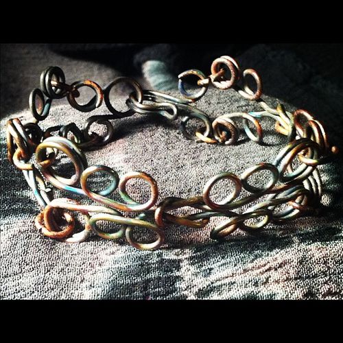 Copper wire wrapped bracelet