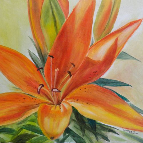 Orange Lily - oil on canvas