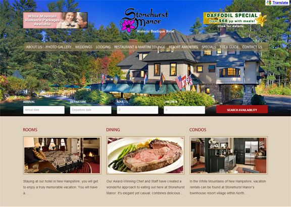 Stonehurst Manor Responsive Web Re-Design
