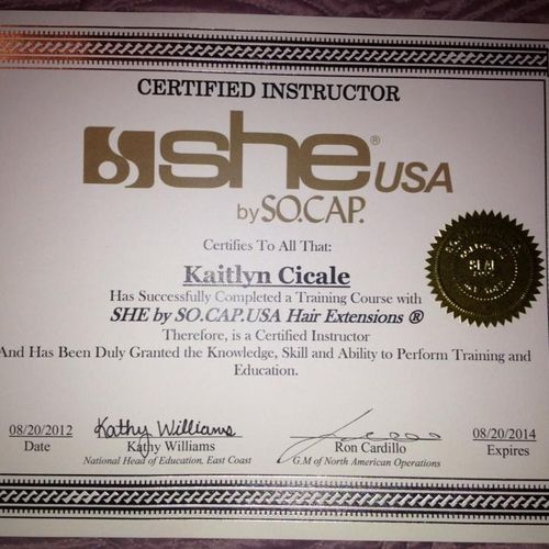 Certified regional educator for She by So.Cap Hair