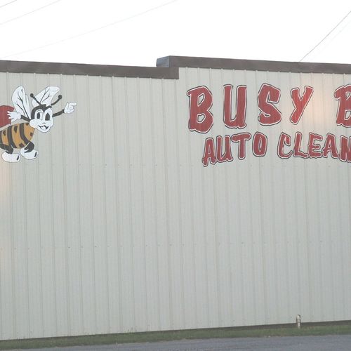 Busy B's Auto Cleanup corrugated metal building