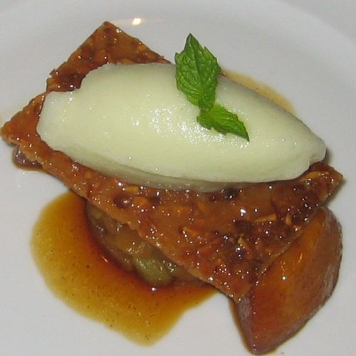 Caramelized Apple with Green Apple Sorbet and Noug