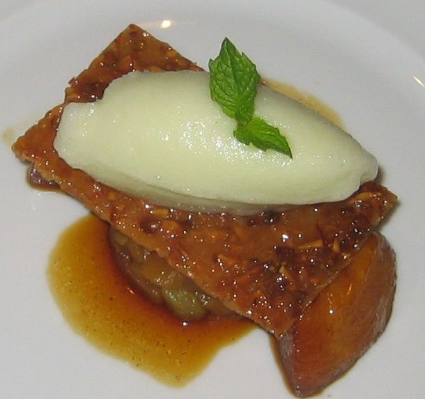 Caramelized Apple with Green Apple Sorbet and Noug