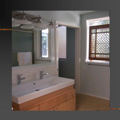 Bath remodel- the inspiration was the antique stai