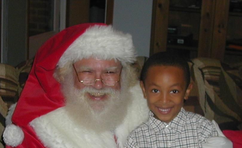 Santa with young man