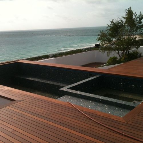 Mosaic Pool with Fiber Optic Lights - Miami