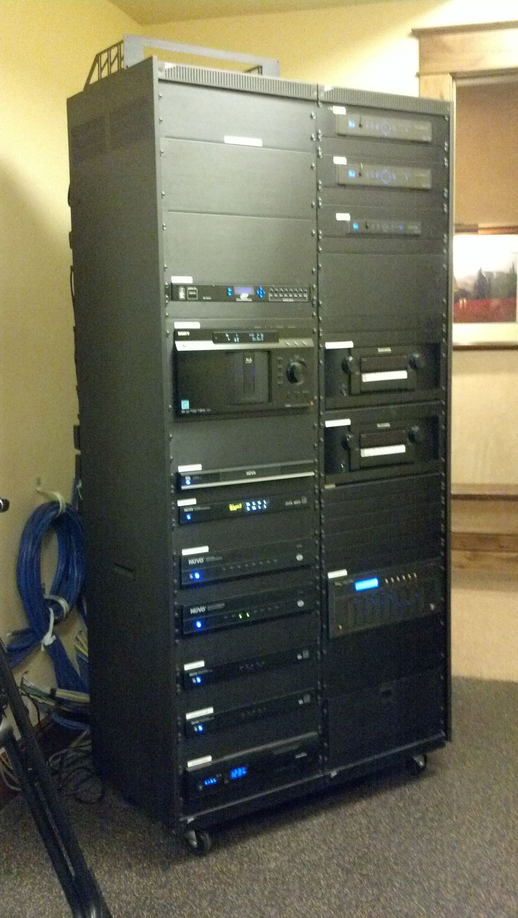 Double rack system, controls audio, video, and the