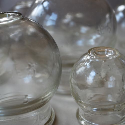 Glass jars used for cupping therapy.