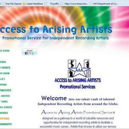 Access to Arising Artists Promotional Service Webs
