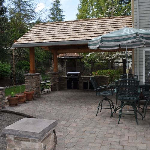 Landscape East and West | Paver Patio and Covered 