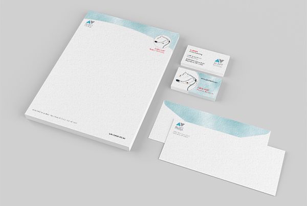 Aloft Technologies brand, stationery design