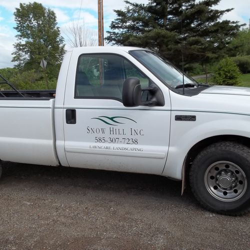 Our truck with new vinyl so you can recognize us o