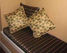 Bench Cushions with designer pillows.