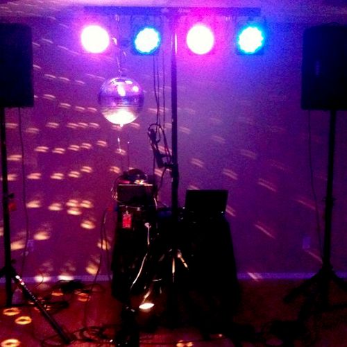 Our basic DJ Rig and lighting (more available)