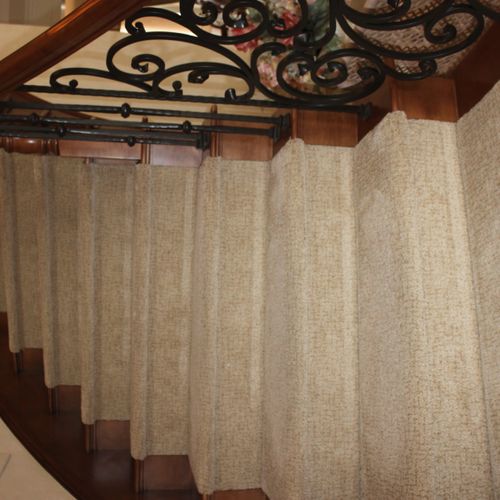 Updated staircase with new rails and carpet