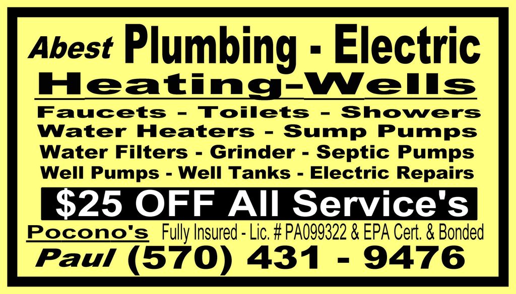 Abest Plumbing Electrical Heating Well Service