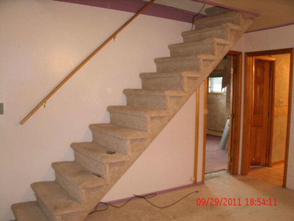 new open stairs complete with carpeting