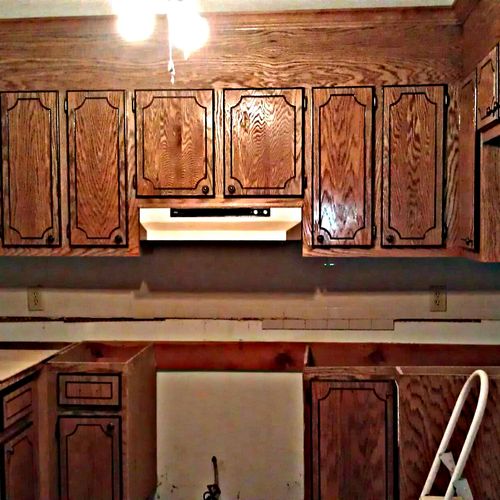 Refinished existing cabinets