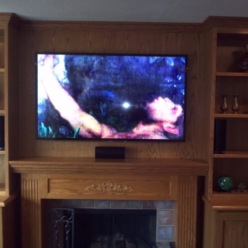 Mounted TV and installed 5.1ch surround system and