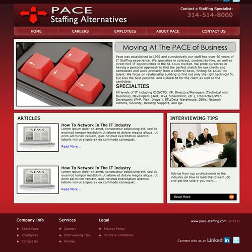 Pace Staffing Alternatives - Freelance web site. W