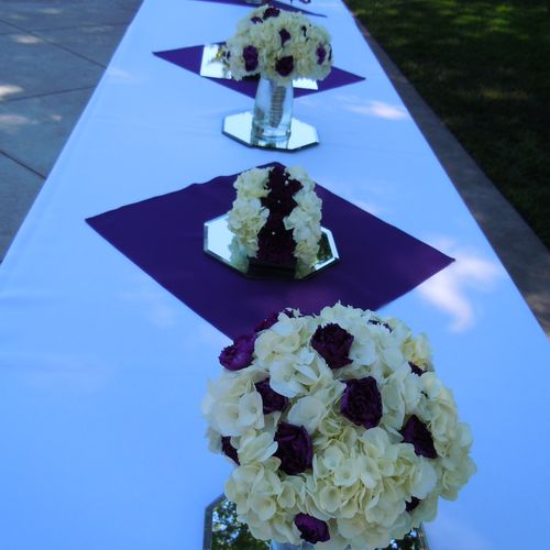 Purple and white wedding.
Why not use the bridesma