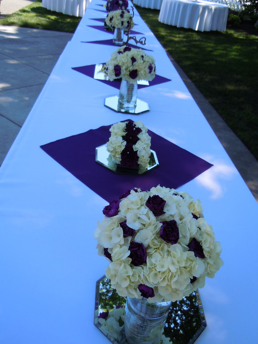 Purple and white wedding.
Why not use the bridesma