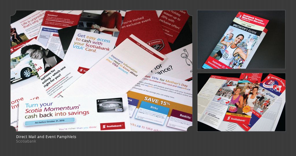 Direct mail pieces designed for Scotiabank.