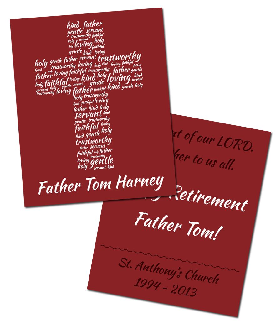 Keepsake card for church.