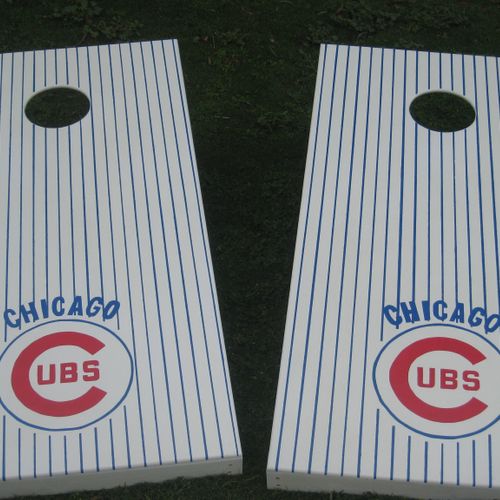 Cubs corn hole boards, hand painted