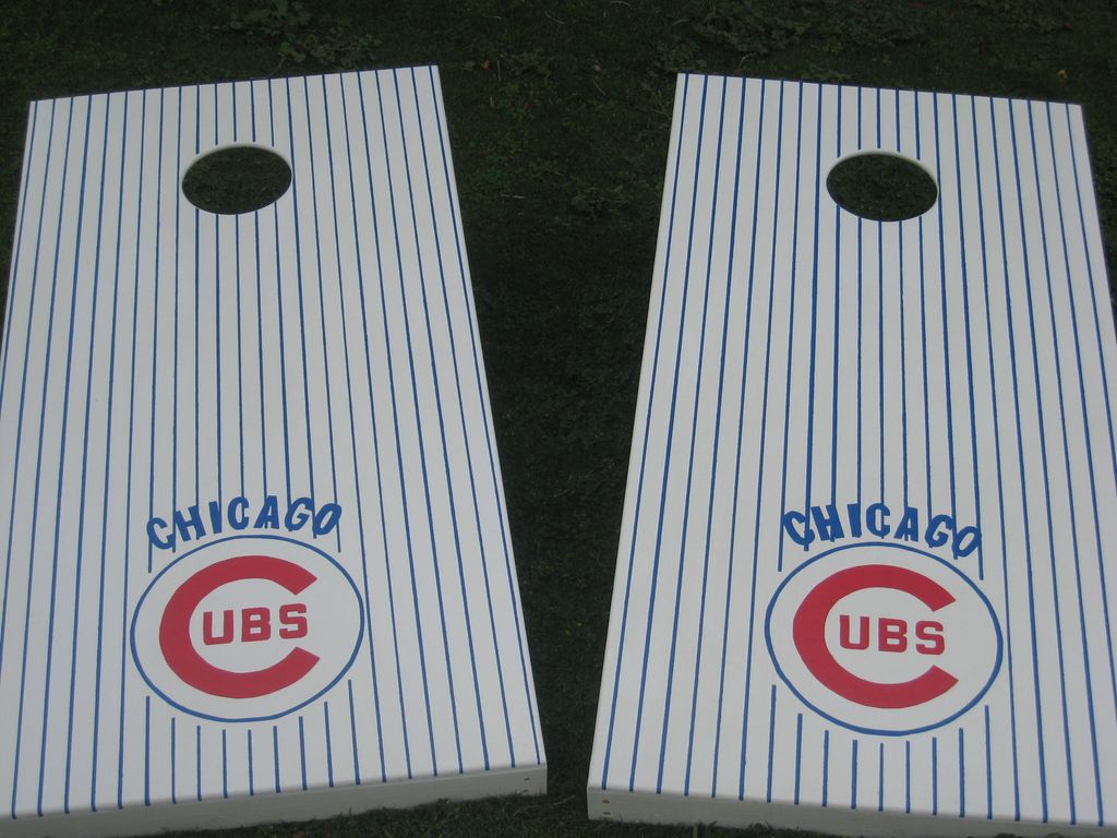 Cubs corn hole boards, hand painted