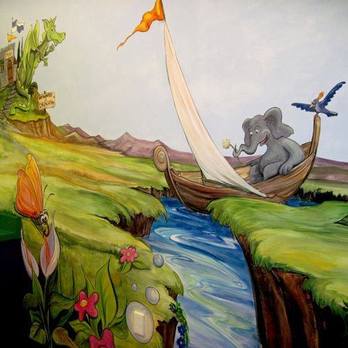 A FUn adventure children's mural.